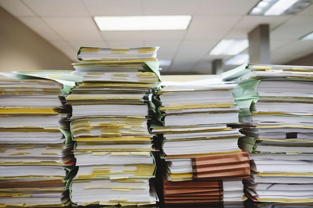 Stacks of documents and folders